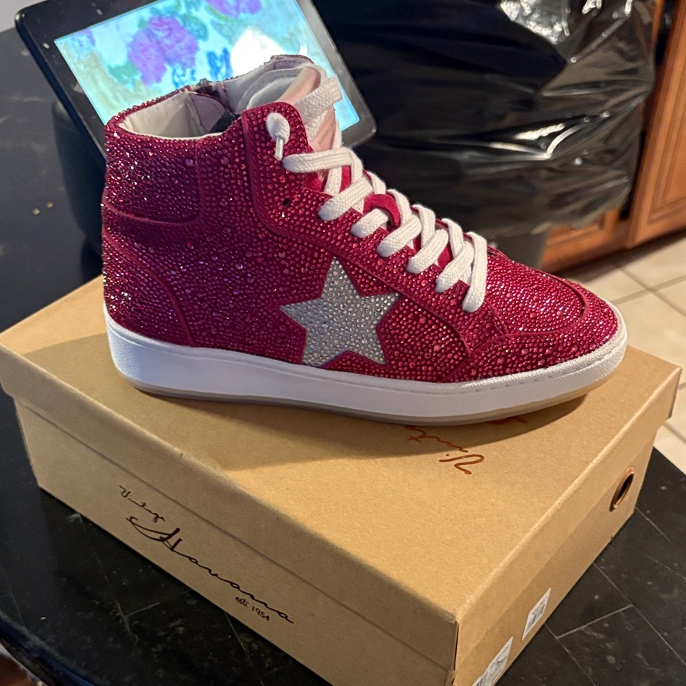 Vintage Havana Kids Red High-Top Sneakers with Star